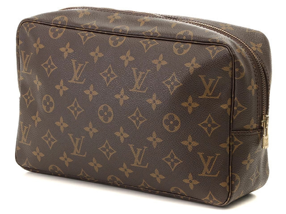 Louis Vuitton Monogram Toilette Pouch Trousse Clutch Brown